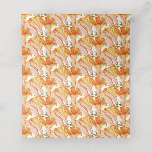 Trompet Bell Lily sinaasappel Trouwplaats kaarten (Binnenkant ongevouwen)