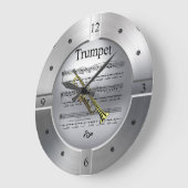 Trompet ~ Bladmuziek ~ Geborsteld Zilver Kleur ~ Grote Klok (Hoek)