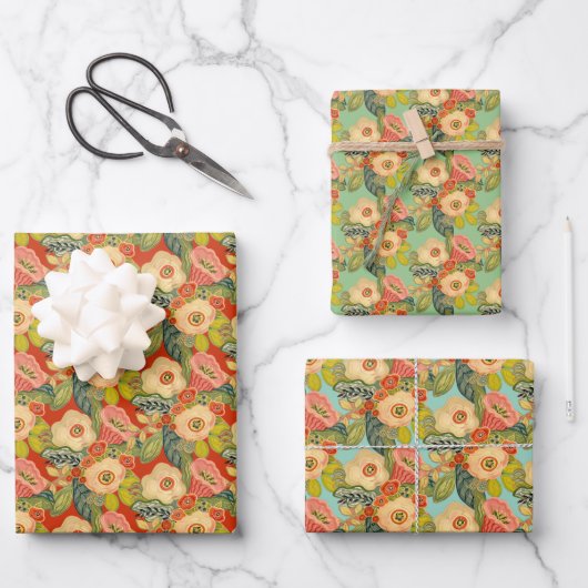 Trompet Bloem Gift Wrap Inpakpapier Vel (Voorkant)