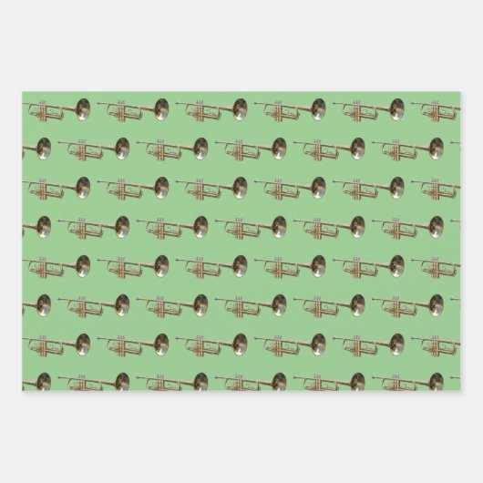 Trompet Brass Muzikaal Ontwerp Inpakpapier Vel (Voorkant)