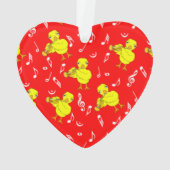 Trompet Chick Muzieknoten Ornament (achterkant)