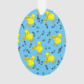 Trompet Chick Muzieknoten Ornament (achterkant)