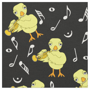 Trompet Chick Muzieknoten Stof