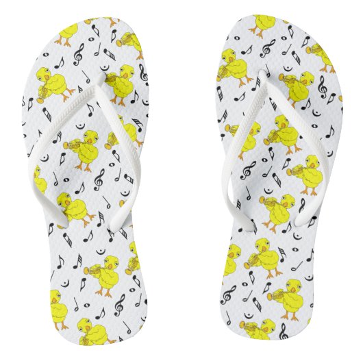Trompet Chick Muzieknoten Teenslippers (Voetbed)