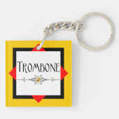 Trompet decoratieve lijn sleutelhanger (Achterkant)