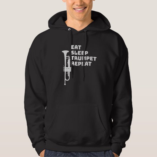 Trompet - Eet Slaaptrompet Herhaal Hoodie (Voorkant)