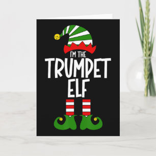Trompet Elf Kerst Muziek Instrument Bijpassende Ke Kaart