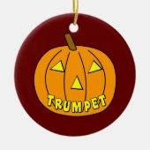 Trompet Halloween Pumpkin Keramisch Ornament (Voorkant)