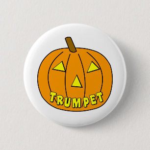 Trompet Halloween Pumpkin Ronde Button 5,7 Cm