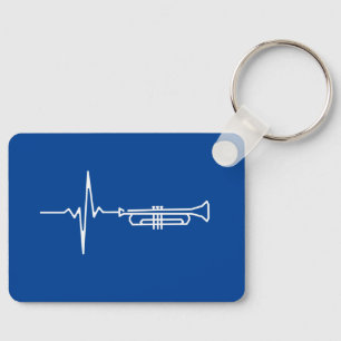 Trompet Heartbeat Trompet Player Gift Sleutelhanger