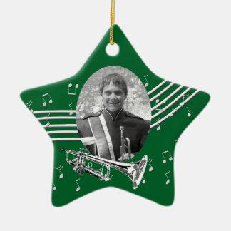 Trompet Muziek Groene Ster Keramisch Ornament