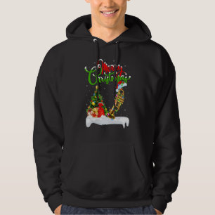 Trompet Muziek   Kerst Decoraties Kerstman Trompet Hoodie