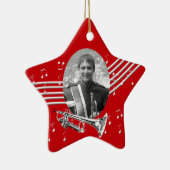 Trompet muziek Red Star Keramisch Ornament (Rechts)