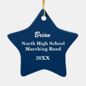Trompet muziek ster blauw keramisch ornament (Achterkant)