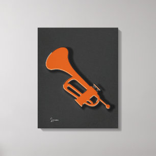 Trompet op canvasprint met spanframe canvas afdruk