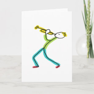 Trompet spelende Stickman Kaart