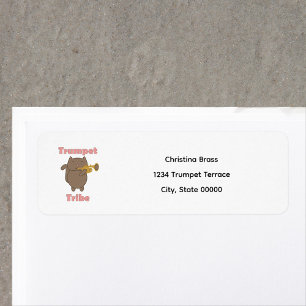 Trompet Stam Kat Personaliseer Retouradres Etiket