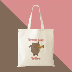 Trompet Stam Kawaii Kat Roze Tote Bag