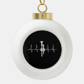 Trompet - Trompet Heartbeat Gift Keramische Bal Ornament (Voorkant)