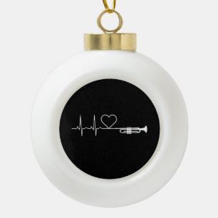 Trompet - Trompet Heartbeat Gift Keramische Bal Ornament