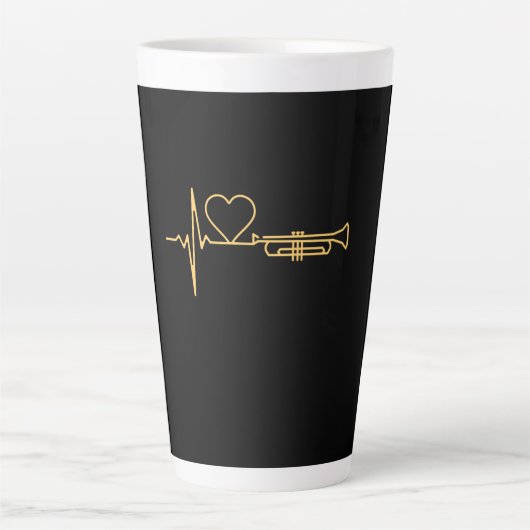 Trompet - Trompet Heartbeat Gift Latte Mok (Voorkant)