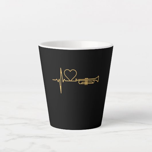 Trompet - Trompet Heartbeat Gift Latte Mok (Voorkant)