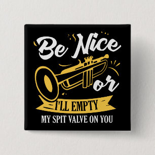 Trompet Trompettist Cadeau Grappige Trompet Vierkante Button 5,1 Cm