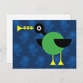 trompeteend briefkaart (Voorkant / Achterkant)