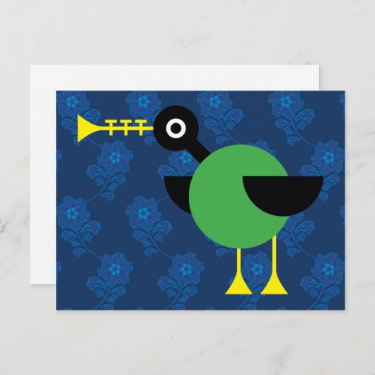 trompeteend briefkaart (Voorkant / Achterkant)