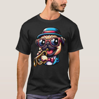 Trompetpug Koele Jazzmuzikant T-shirt