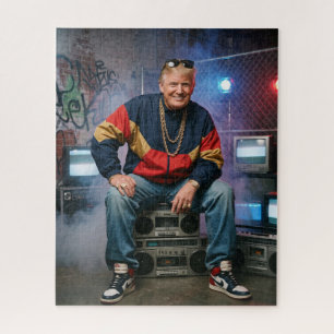 Trompetrapper Hip Hop Gouden Ketting Boembox Legpuzzel