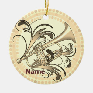 Trompetritme keramisch ornament