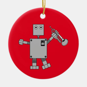 trompetrobot keramisch ornament