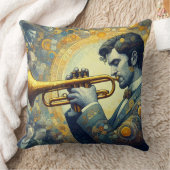 Trompetspeler ontwerp gooi kussen (Deken)