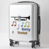 Trompette colorée Notes musicales et Sticker Texte (Sur valise)