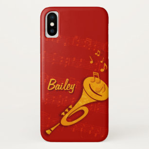Trompette en laiton stylisé coque iphone de nom ro