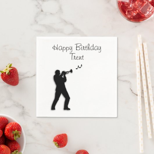 Trompettist Custom Birthday Servetten (Insitu)