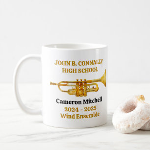 Trompettist High School Band Gold gepersonaliseerd Koffiemok