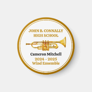 Trompettist High School Band Gold gepersonaliseerd Magneet