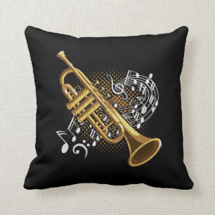 Trompettist Muzieknoten Jazz Muziek Kunst Kussen