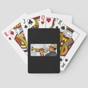 Trompettist Retro Trompet Jazz Muziek Pokerkaarten