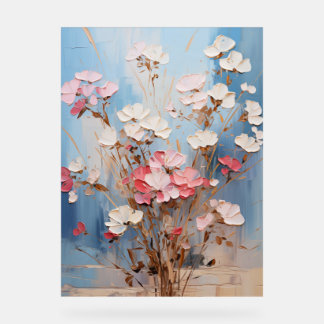 Trompetwijnstok - Impasto Floral Acryl Bord