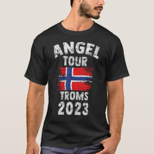 Troms 2023 Angel Tour naar Noorwegen met vlag T-shirt