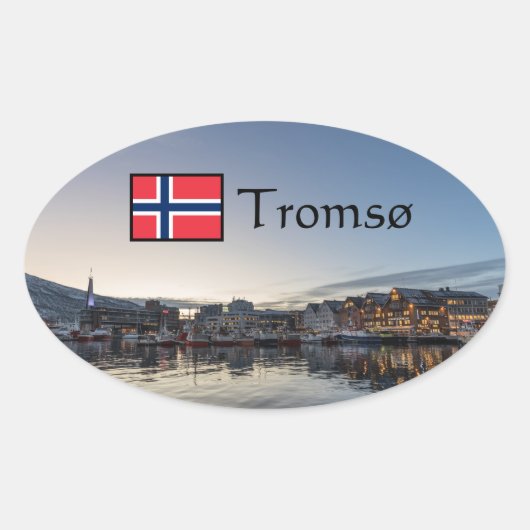 Tromso Noorwegen Ovale Sticker (Voorkant)