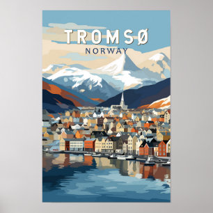 Tromso Noorwegen Reis Kunst Vintage Poster