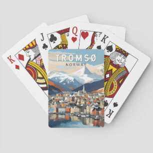 Tromso Noorwegen Reizen Kunst Vintage Pokerkaarten