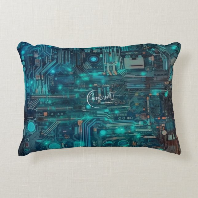 Tron Circuit Board Polyester Accent Pillow 16"x12" Accent Kussen (Voorkant)
