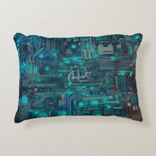 Tron Circuit Board Polyester Accent Pillow 16"x12" Kussen