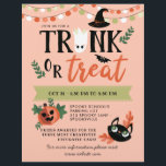 Tronc d'Halloween mignon ou traiter la distance so<br><div class="desc">Cute tronc Halloween ou réglez le prospectus dans un design amusant avec un fantôme à l'envers au lieu de U dans le tronc,  un citrouille heureux,  un chat noir mignon,  une chauve-souris,  et un casquette sorcier.</div>