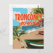 Troncones Beach Mexico reisposter Briefkaart (Voorkant / Achterkant)